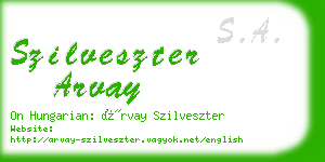 szilveszter arvay business card